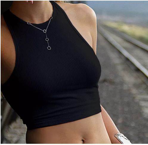 Black Skinny Crop Top